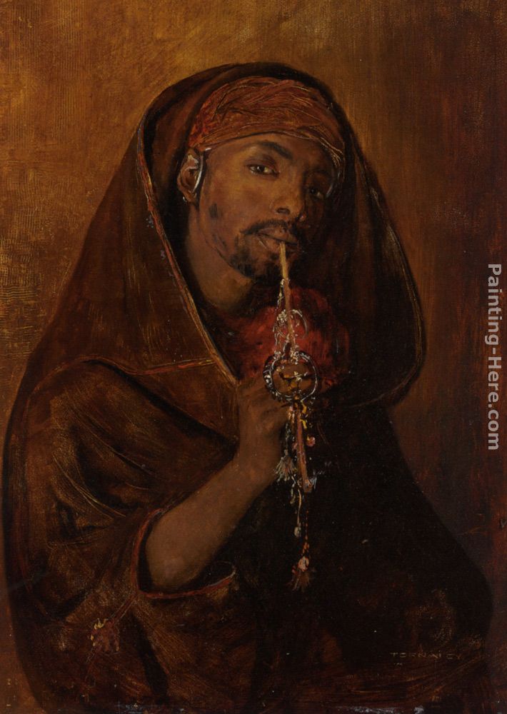 The Moorish Smoker painting - Gyula Tornai The Moorish Smoker art painting